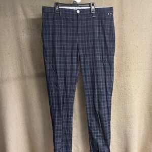 Zara Men's Checkered Pants - Navy